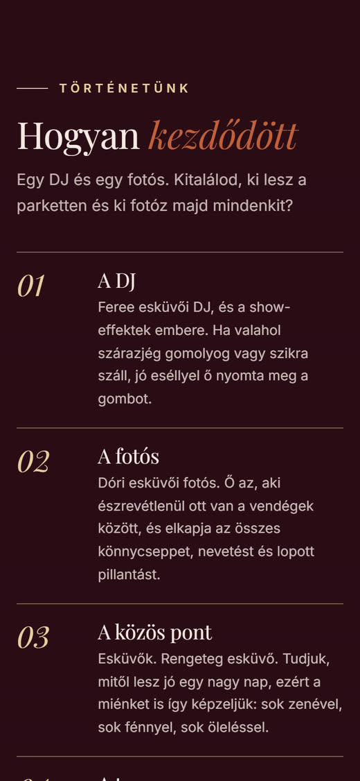 Online esküvői meghívó 13 Online esküvői meghívó mobilon: a pár története